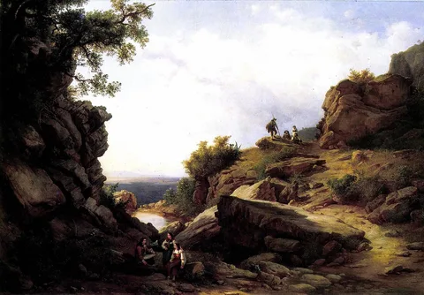 Károly Markó the Younger, Salvator Rosa Making Studies after the Nature of the Apennines