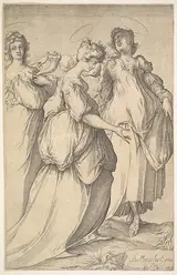 Merian Matthaus, Three Haloed Female Figures