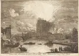 Adrien Manglard, Veduta della Girandola a Castel Sant'Angelo (Fireworks Display over the Castle Sant'Angelo)