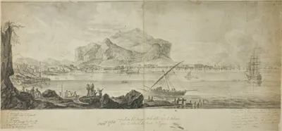 Adrien Manglard, View of the City and Harbor of Palermo with a View of Monte Pellegrino
