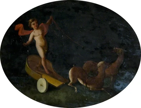 Gaetano Mormile, Putto in a Chariot with Deer