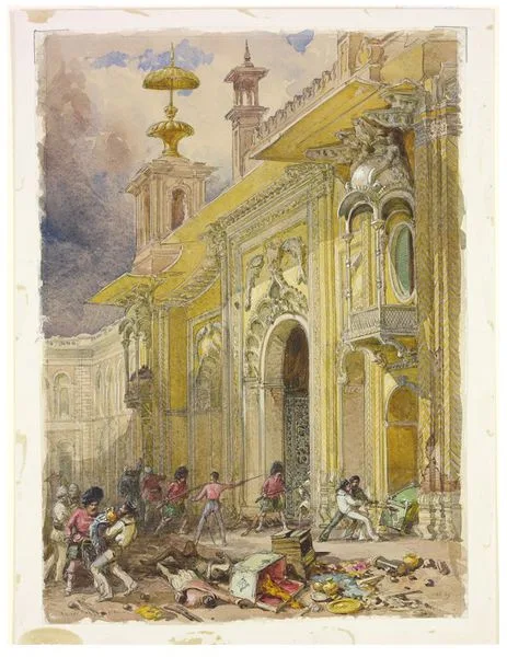William Simpson, View of the Kaiser Bagh in Lucknow