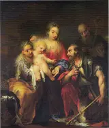 Andrea Celesti, Madonna and child with Saints Anne, Joachim, and Benedict