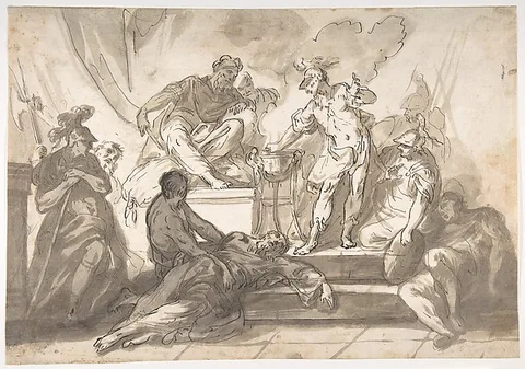 Marco Marcola, Gaius Mucius Scaevola Thrusting His Right Hand into Fire