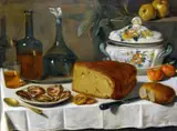 Carlo Magini, Still life with bottles.