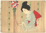 Toshikata Mizuno, Ornament Ball from kuchie (frontispiece) of a novel