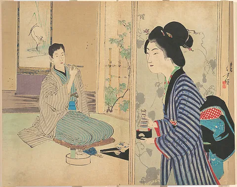 Toshikata Mizuno, The Eel Master (Unagi danna), illustration from Bugei Kurabu (Literary Club)