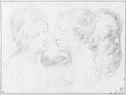 Flaminio Torre, Heads of two women and a bearded man
