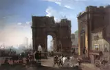 Alessandro Salucci, Harbour View with Triumphal Arch