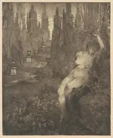 Carlo Paolo Agazzi, Donna ignuda addormentata nel parco [Naked Woman Asleep in the Park]