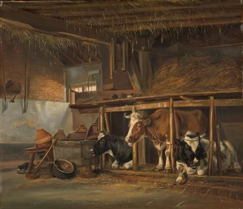 Jan van Ravenswaay, Cows in a Stable
