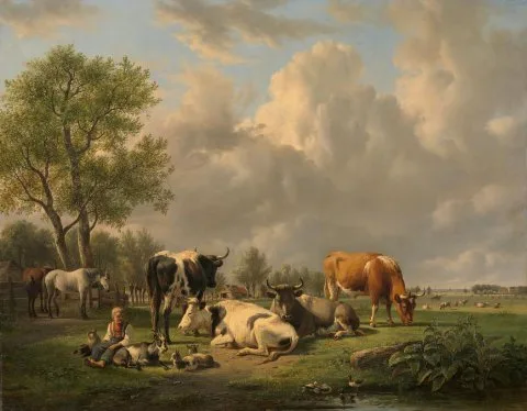 Jan van Ravenswaay, Meadow with Animals