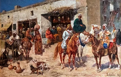 Giuseppe Gabani, Horsemen in front of a second-hand dealer