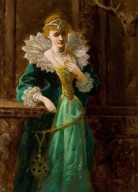 Edward Charles Barnes, Amy Robsart (1532–1560), Looking at the Portrait of Leicester