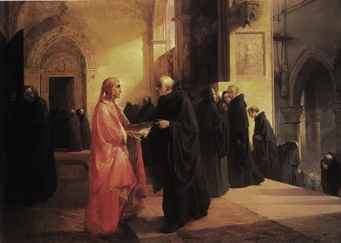 Giuseppe Bertini, Meeting between Dante and Fra Ilario