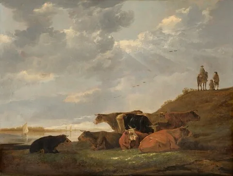 Aelbert Jacobsz. Cuyp, River Landscape with Cows