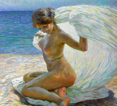 Gino Piccioni, Nude on the beach