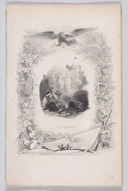 Tony Johannot, The Diseased, from "The Complete Works of Béranger"