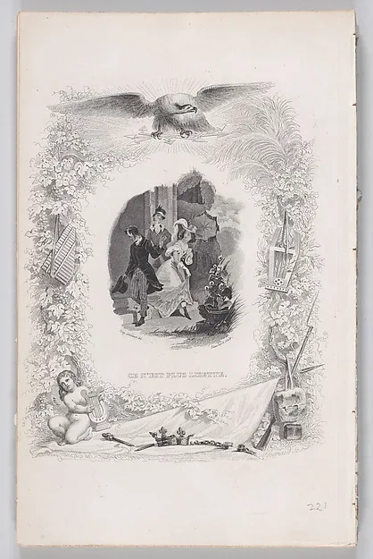 Tony Johannot, It is No Longer Lisette, from "The Complete Works of Béranger"