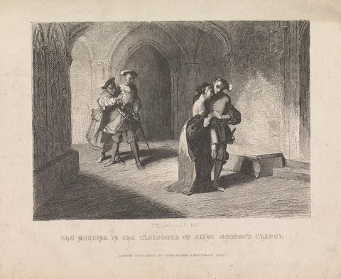Tony Johannot, The Meeting in the Cloisters of Saint George's Chapel