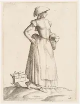 Enea Vico, Costume Plate: Galla Serva