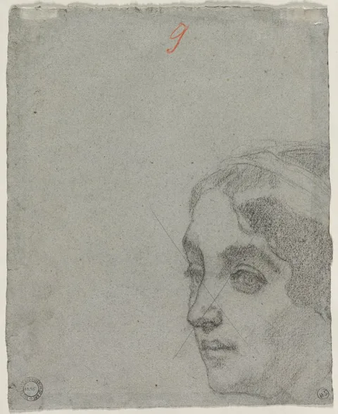 Thomas Couture, Head of a Woman (verso)