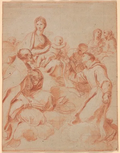 Andrea Sacchi, The Virgin and Child with Saint Anthony of Padua Handing a Lily to the Child