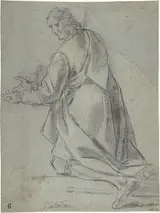 Giacomo Cavedone, Kneeling Youth Facing Left