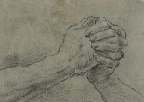 Giacomo Cavedone, Clasped Hands [verso]