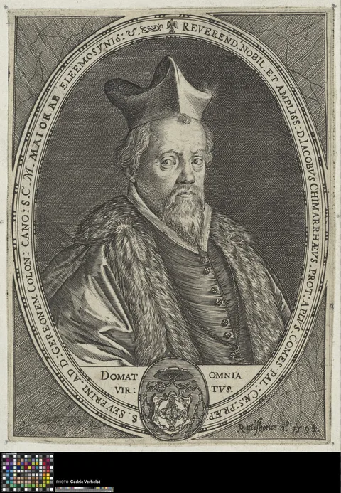 Dominicus Custos, Portrait of Jacob Chimarrhaeus, chaplain Holy Roman Empire