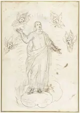 Alessandro Maganza, Hemelvaart van Christus omgeven door cherubijnen