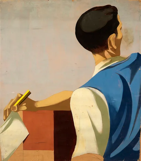 Anton Refregier, Untitled (detail of figure: historic survey panel, mural study, Cultural Activities of the WPA, WPA Building, New York World's Fair, 1939)