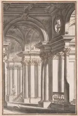 Vittorio Bigari, Architectural Capriccio with a Soldier and Dog