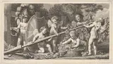 Benigno Bossi, Six putti playing with the arms of Mars