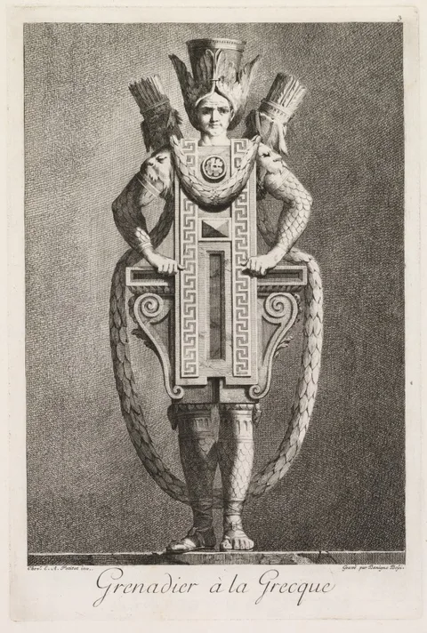Benigno Bossi, Grenadier in the Greek Style, Plate 3