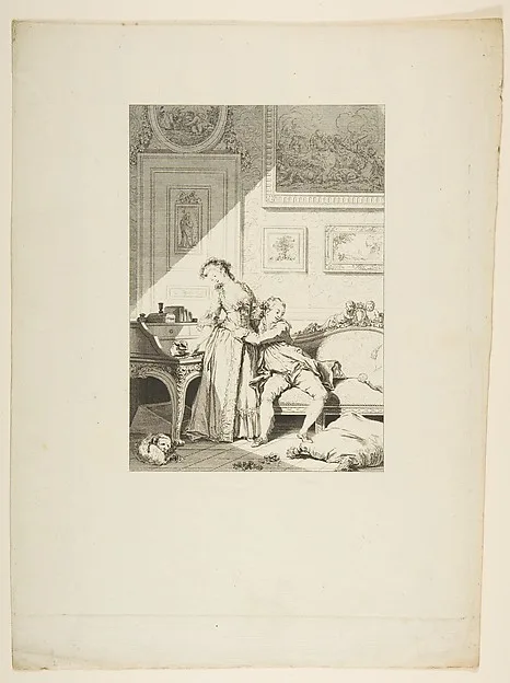 Jacques Aliamet, Contes et nouvelles en vers: A Femme avare galant Escroc, from "Les Contes de la Fontaine"