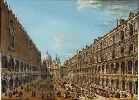 Antonio Joli, Procession in the Courtyard of the Ducal Palace, Venice
