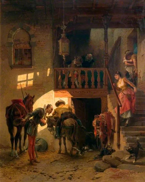 Enrico Gamba, Don Quixote at the Inn (from Cervantes' novel)