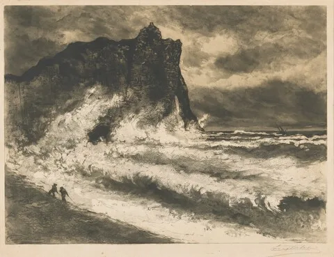 Eugène Delâtre, Gust of Wind at Étretat (Coup de vent à Étretat)
