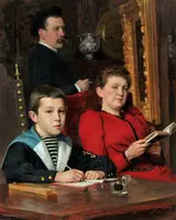 José Frappa, Self-portrait by José Frappa with his wife and his son Jean-José Frappa