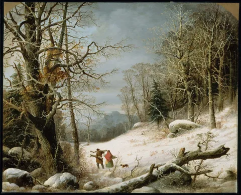 George Henry Durrie, Winter Landscape: Gathering Wood