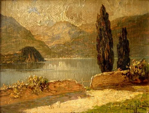 Bruto Mazzolani, Lierna looks at the tip of Bellagio on Lake Como
