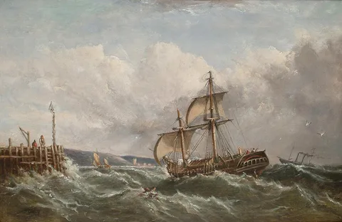 Ebenezer Colls, Shipping in choppy seas off the coast