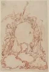 Johann Daniel Herz the Elder, Rococo Cartouche with Allegorical Figures