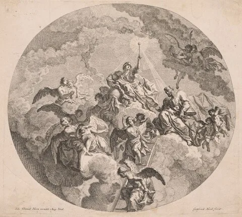 Johann Daniel Herz the Elder, Virgin Enthroned in Glory with Saint Peter