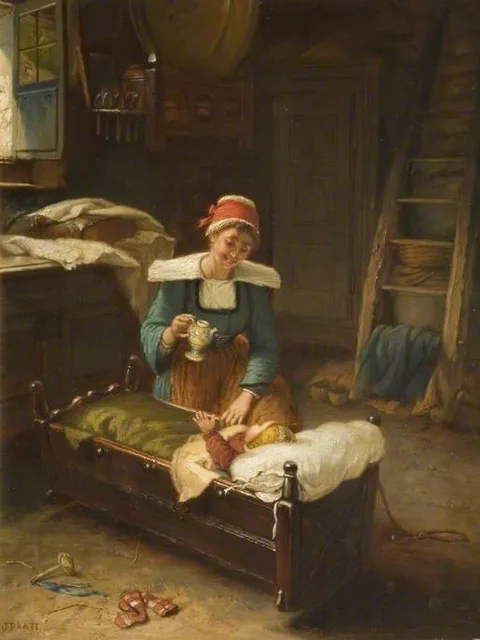 Jonathan Pratt, Interior with Mother and Child