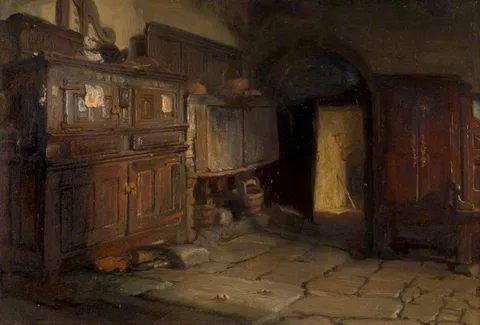 Jonathan Pratt, A Breton Cottage Interior