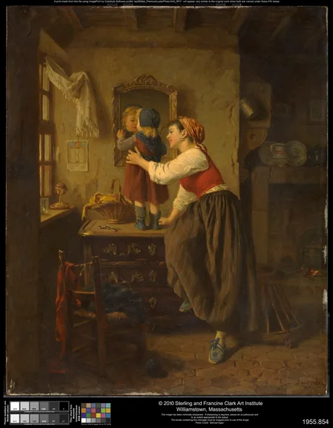 Paul Seignac, Woman and Child Before a Mirror