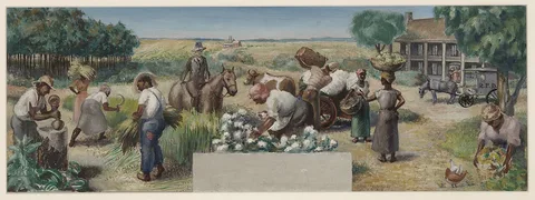 Sheffield Kagy, Past and Present Agriculture and Industry of Colleton County (mural study, Walterboro, South Carolina Post Office)