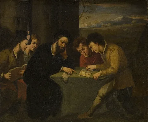 Pasqualino Rossi, School Teaching, a Teacher with Four Pupils